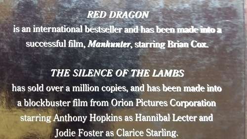 DOUBLE VOLUME : SILENCE OF THE LAMBS & RED DRAGON by THOMAS HARRIS