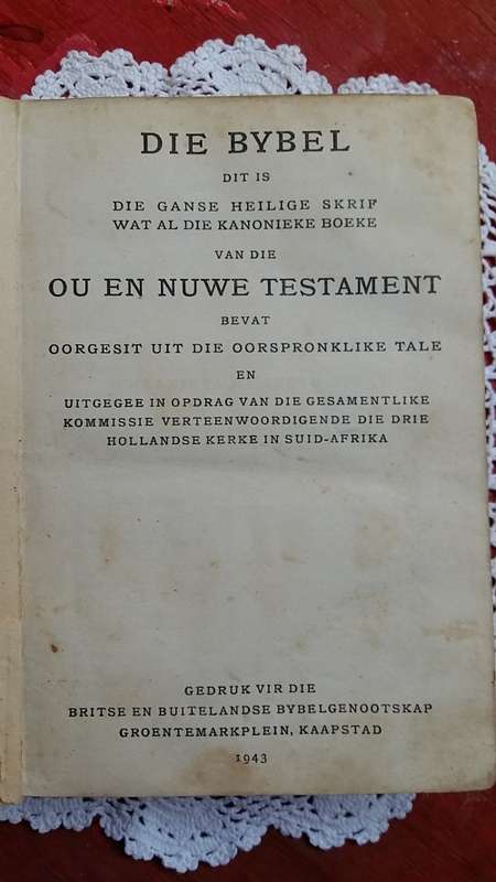 DIE BYBEL : AFGEDRUK IN 1943
