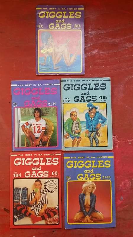 SET OF 5 COLLECTABLE GIGGLES AND GAGS BOOKS FROM THE 1980'S BY LENCEL