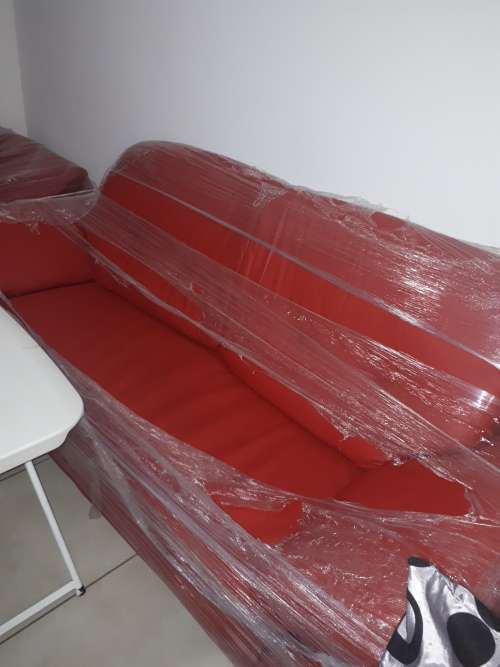 3piece - red leather uppers
