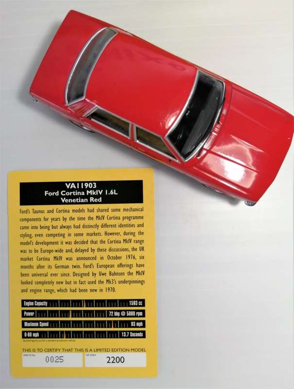Ford Cortina Diecast Vanguards 1970 Mk 4 Venetian Red Scale 1/43