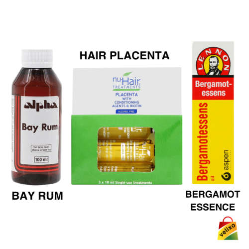 Hair Growth Serum Value Pack Placenta Bay Rum Bergamot Viral Social Media TikTok