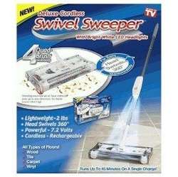 DELUXE SWIVEL SWEEPER, unbelievable Cordless,3 built-In LED lights see in dark corners