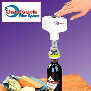 One Touch Wine Opener Simple hands-free cordless operation opens bottles in seconds without struggle