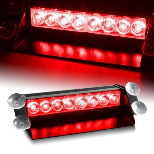 EMERGENCY STROBE WARNING LIGHT 8 LED - RED