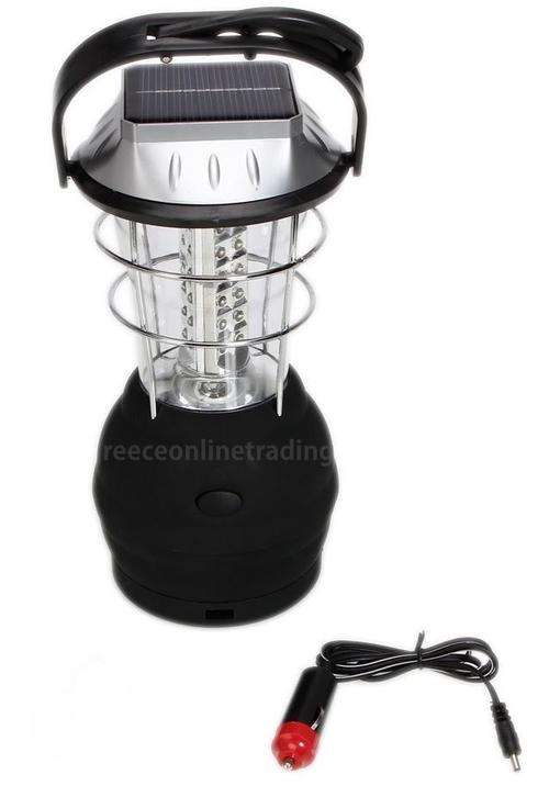 36 LED SUPER BRIGHT HAND CRANK SOLAR LED LANTERN WITH CAR CHARGER
