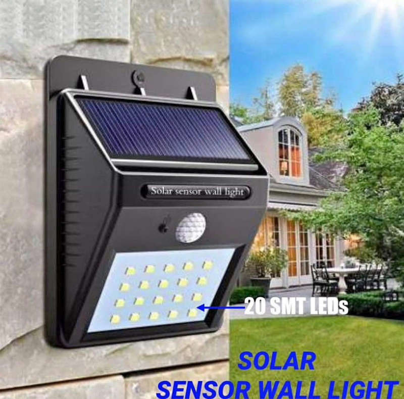 Solar powered led wall light