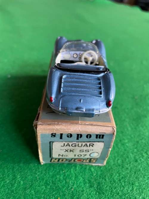 SPOT-ON 107 JAGUAR SK SS. LIKE DINKY.BOTH END FLAPS HAVE BEEN TAPED.