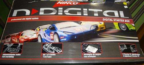NINCO DIGITAL SLOT CAR SET. SET WAS USED FOR ONE HOUR ONLY.BOX IS NOT IN A GOOD CONDITION.