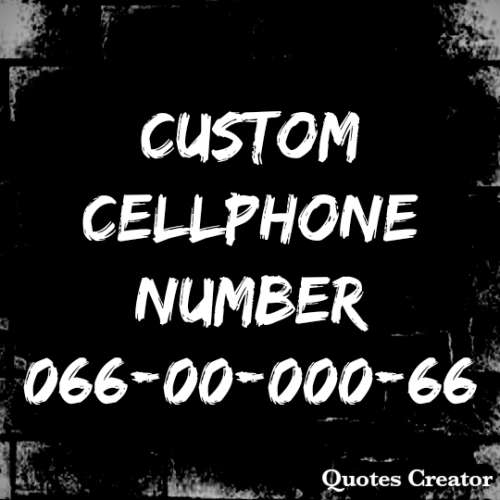 Custom Cellphone Number 066-00-000-66