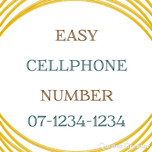 Easy Cellphone Number 07-1234-1234!! Phenomenal 1 of a kind