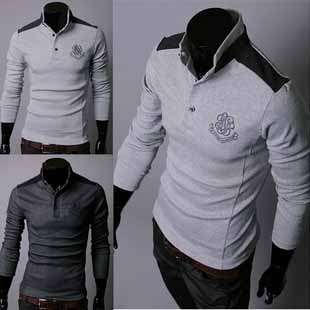 R450*** Stylish stand collar t-shirt - two colour available