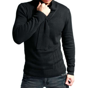 R599****  100% Cotton unique collar Men Sweater - Men's collection