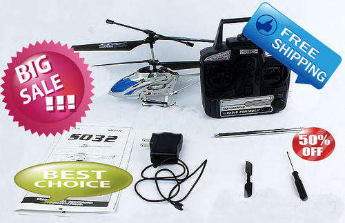 Syma S032 Helicopter 3 Channel Co-axial Electric RC Helicopter w/ Gyroscope RTF RC Plane Toy