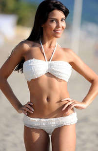 White Ruffled Bikini