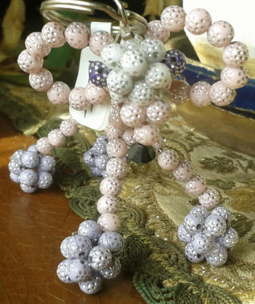Pink Poodle Key Ring