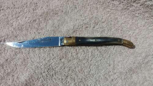 (Price reduced) Antique Laguiole Knife - Vintage Handmade Laguiole Knife With Bone & Brass Handle
