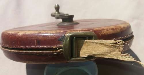 Vintage John Rabone 100 Foot Tape Measure in Leather Casing mid 1800's