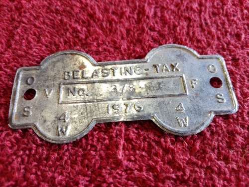 Vintage OFS Tax Plaque 1976