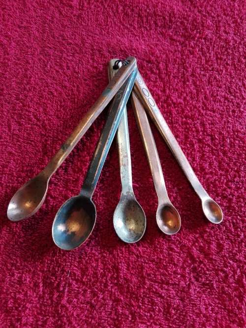 Vintage set of copper measuring spoons