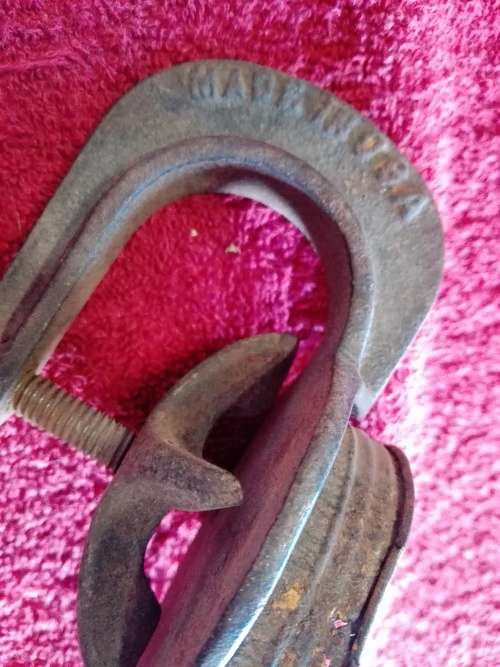Vintage Shaler brand Made in USA Iron Hand Clamp tire repair Automobile tool