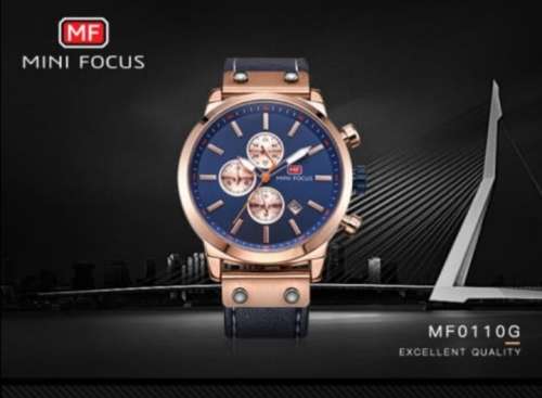 2019**MINI FOCUS**FULL CHRONOGRAPH MEN'S WATCH WITH LEATHER BUCKLE STRAP