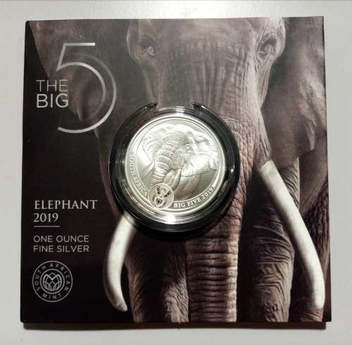 ONE OUNCE FINE SILVER - ELEPHANT 2019 - BIG 5 SERIES