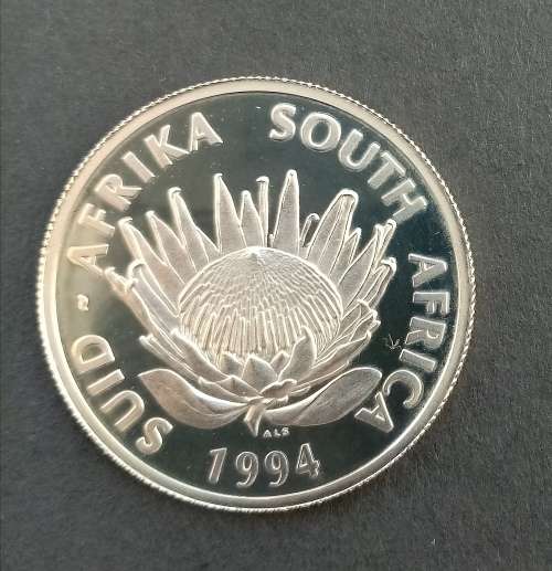 RARE 1994 SA SILVER CONSERVATION R1 COIN - PROTEA SERIES