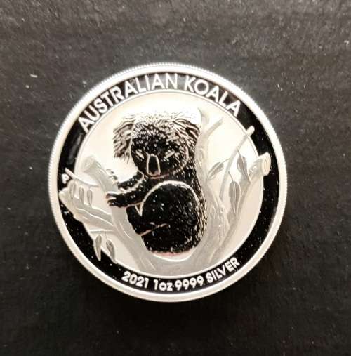 {ECONO BID} RARE 2021 AUSTRALIAN KOALA 1 OZ SILVER COIN (UNC) (IN CAPSULE)