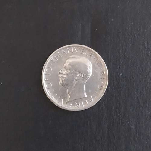 RARE 1930 ITALIAN 5 LIRE (0.835) SILVER COIN