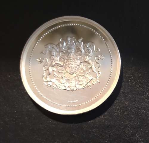 {ECONO BID} RARE PAGLIARI 1981 ROYAL WEDDING STERLING SILVER COIN (UNC) IN CAPSULE