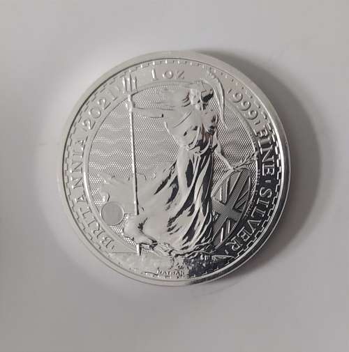 {ECONO BID} 2021 BRITTANIA 1 OZ SILVER COIN (UNC) IN CAPSULE