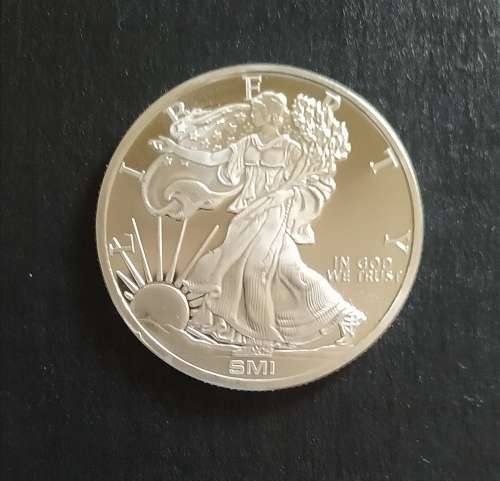 {ECONO BID} SUNSHINE MINT UNITED STATES 1 TROY OZ SILVER LIBERTY COIN (PROOF) (UNC) (IN CAPSULE)