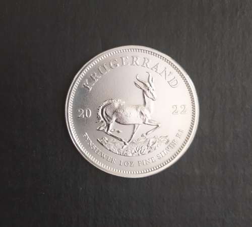 {ECONO BID} 2022 SOUTH AFRICAN KRUGERRAND SILVER COIN (UNC) (CAPSULE)