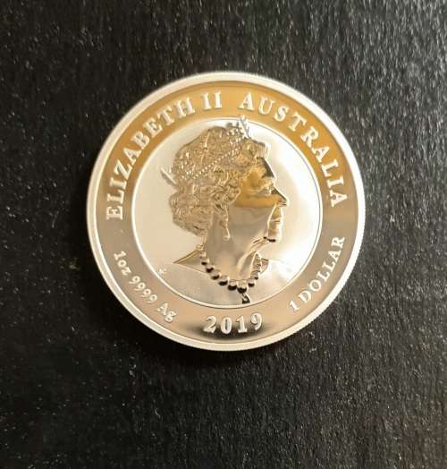 *RARE* 2019 AUSTRALIAN TWIN DRAGONS 1 OZ SILVER COIN (UNC)(CAPSULED)