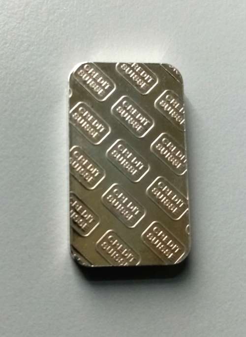 20 GRAM CREDIT SUISSE 999.0 FINE SILVER BAR FOR SALE.