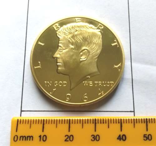 24K GOLD PLATED U. S. KENNEDY HALF DOLLAR (IN CAPSULE)