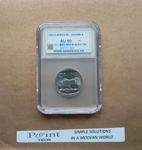 SANGS AU50 - 2000 SOUTH AFRICA R5 MANDELA REVERSE