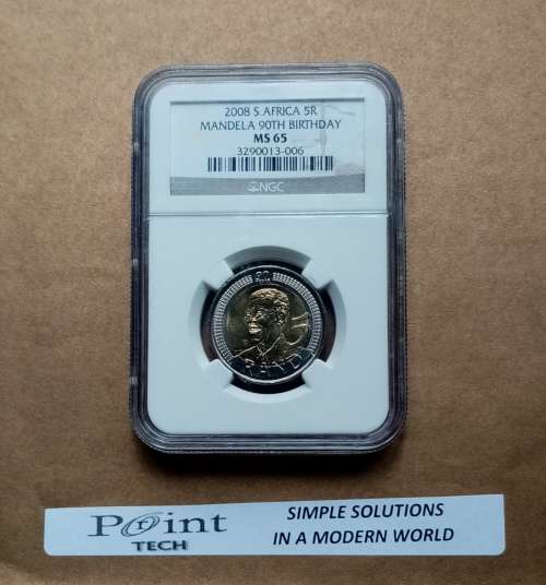 NGC GRADED - 2008 SA MANDELA 90TH BIRTHDAY COIN - MS 65