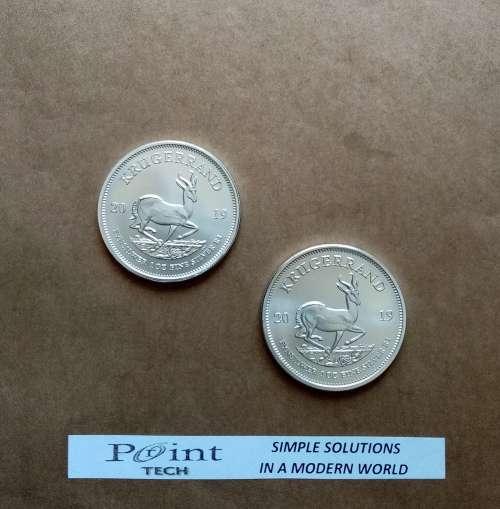 2 X 1 OZ SILVER 2019 KRUGERRANDS (UNC)