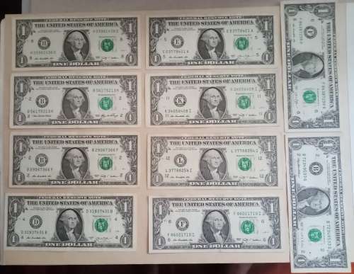 10 X UNITED STATES $1 BANKNOTES(ONE BID FOR ALL 10)