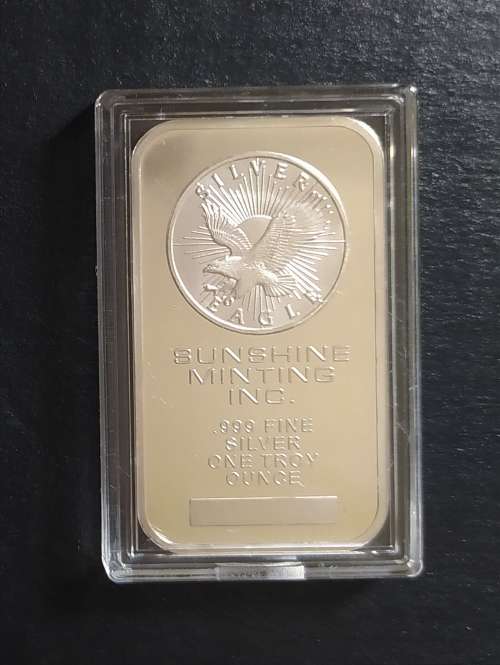 SUNSHINE MINT 1OZ FINE SILVER BAR (IN CAPSULE)(UNC)