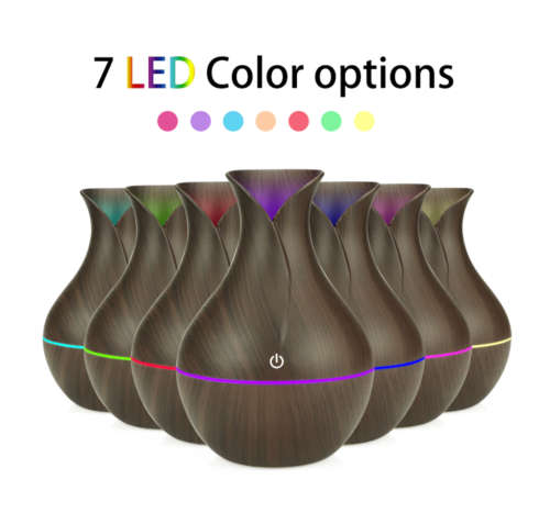 Air Aroma Humidifier Essential Oil Diffuser LED Aromatherapy Humidifier Wood Grain Air Humidifier
