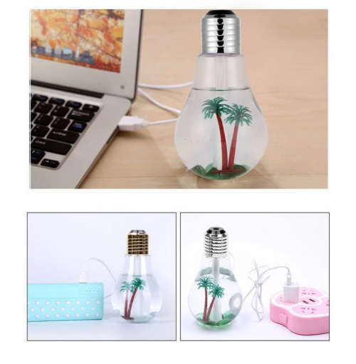 Colorful Light Bulb Humidifier Car Atomization Water Distributor Mini USB Humidifier Household Ambie