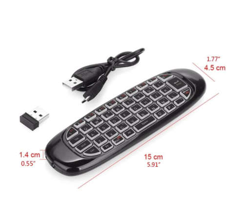2.4GHz Rechargeable Wireless Fly Air Mini Mouse Keyboard Remote Control for Android Windows