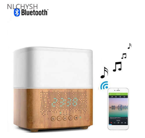 Smart Bluetooth Aroma Essential oil Diffuser Ultrasonic mist maker with Speaker Time Display Alarm