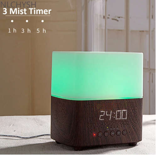 Smart Bluetooth Aroma Essential oil Diffuser Ultrasonic mist maker with Speaker Time Display Alarm