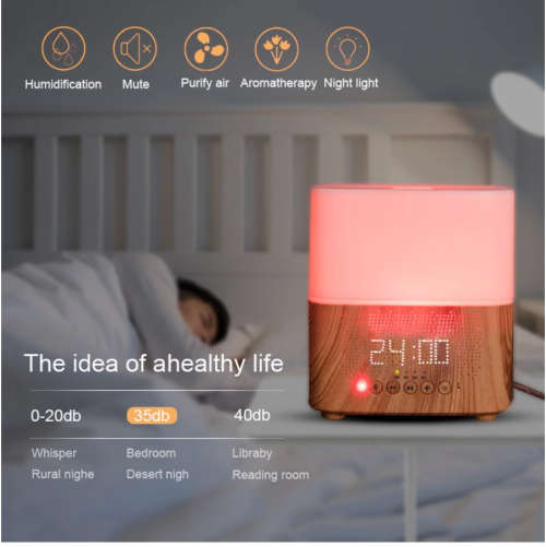 Smart Bluetooth Aroma Essential oil Diffuser Ultrasonic mist maker with Speaker Time Display Alarm