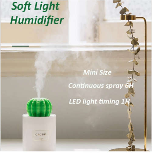 Hot USB Air Humidifier Cactus Timing Aromatherapy Diffuser 280ml Mist Maker Fogger Mini roma Diffuse