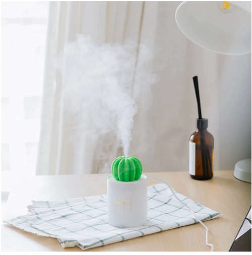 Hot USB Air Humidifier Cactus Timing Aromatherapy Diffuser 280ml Mist Maker Fogger Mini roma Diffuse